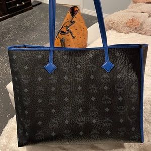 MCM KIRA VISETOS BLACK/BLUE TOTE
